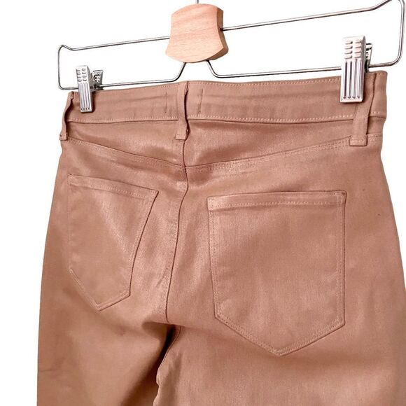 NWT L’AGENCE Jyothi High Rise Split Ankle Jean in Cognac Coated in Size 26 - Picture 7 of 11